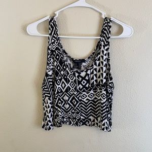 Black and white cropped tank top